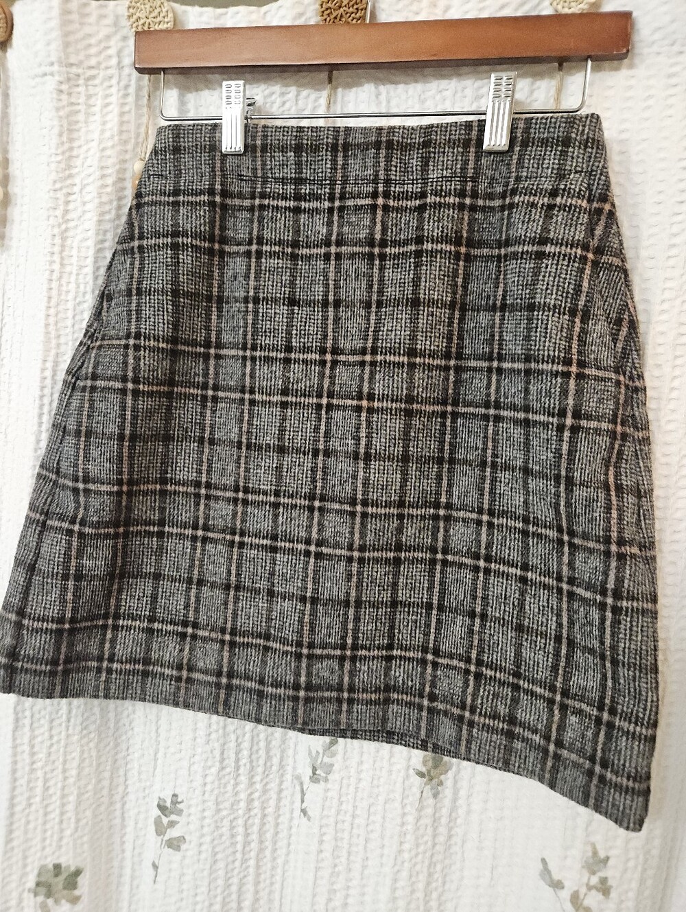 LOFT Petites Fine Corduroy Plaid Mini Skirt 0P XXS Petite Lined Pockets EUC